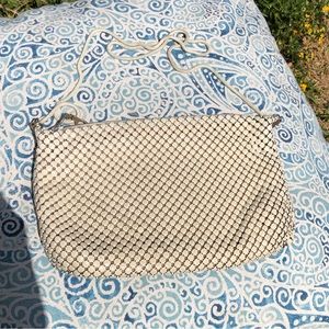Ivory Metal Mesh Zip Purse Bag